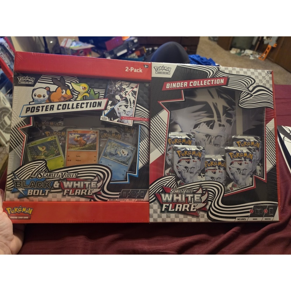 Pokemon Black Bolt and White Flare Binder + Poster Collection Sam's Club Bundles
